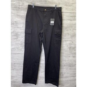 The Hundreds Pants Mens 33x32 Black Cargo Relaxed Cotton Canvas Pockets‎